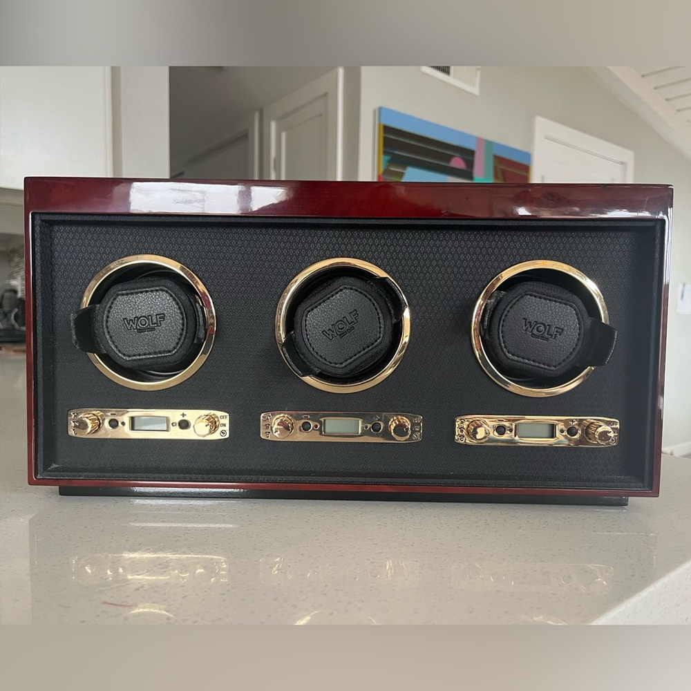 WOLF meridian triple watch winder.